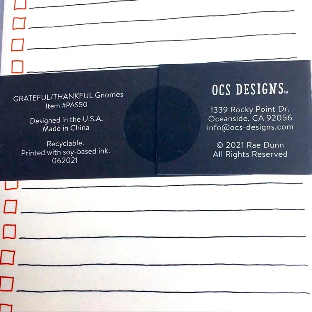 RAE DUNN GNOME LIST PADS BUNDLE: GRATEFUL THANKFUL